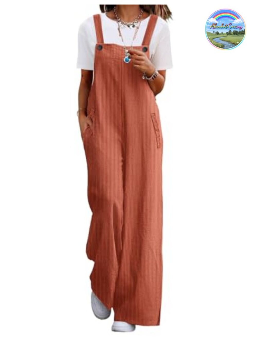 YESNO Corduroy Wide Leg Overalls for Women Adjustable Bib Jumpsuit